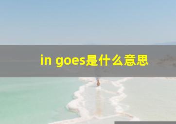 in goes是什么意思